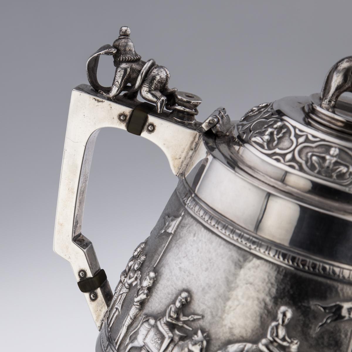 19th Century Indian Solid Silver Swami Tea Set, P. Orr & Sons, Madras, c.1880 10
