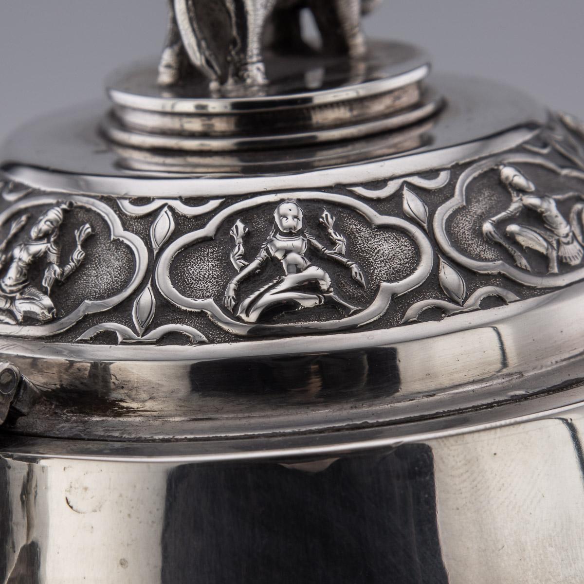 19th Century Indian Solid Silver Swami Tea Set, P. Orr & Sons, Madras, c.1880 11