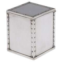 19th Century Indian Solid Silver Tea Chest Shaped Caddy, Hamilton & Co, c.1860