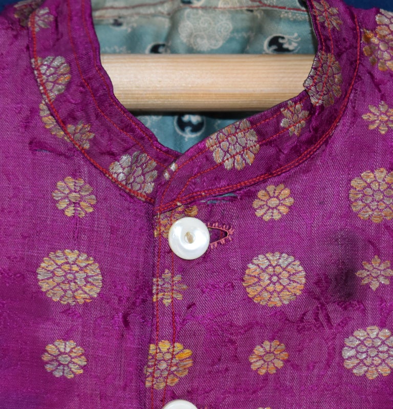 Antique Gujarati Zari Brocade Coat For Sale at 1stDibs