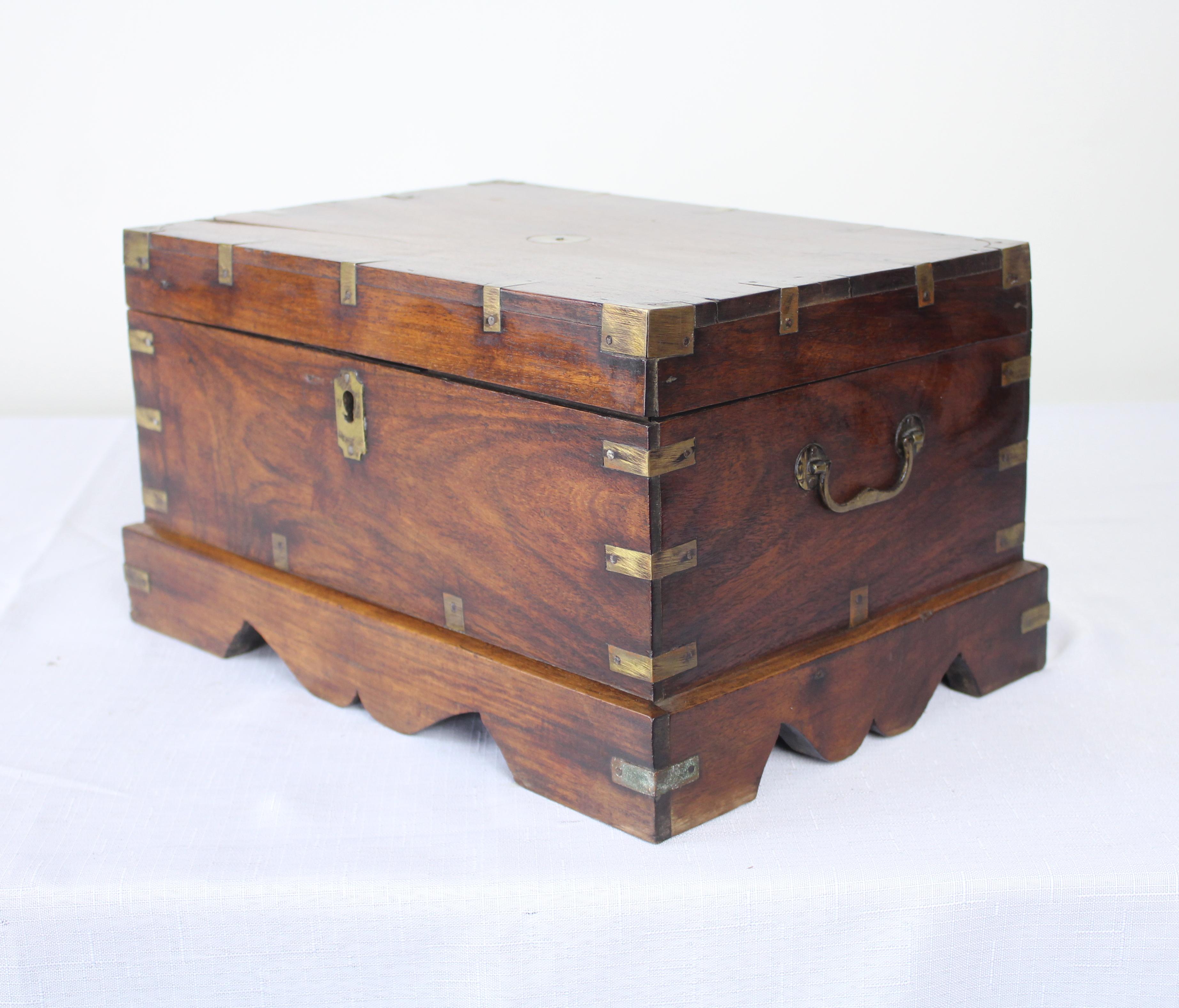 English 19th Century Indo European Teak Box For Sale
