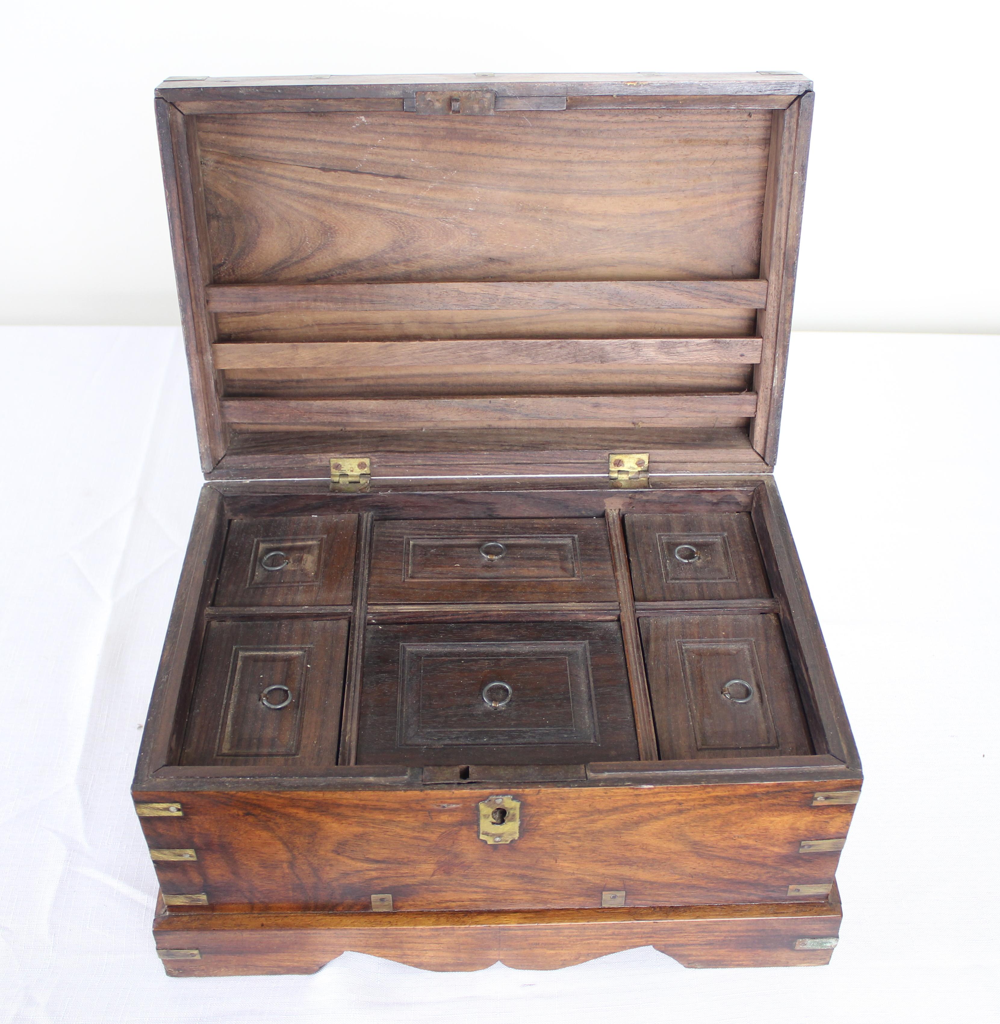 19th Century Indo European Teak Box In Good Condition For Sale In Port Chester, NY