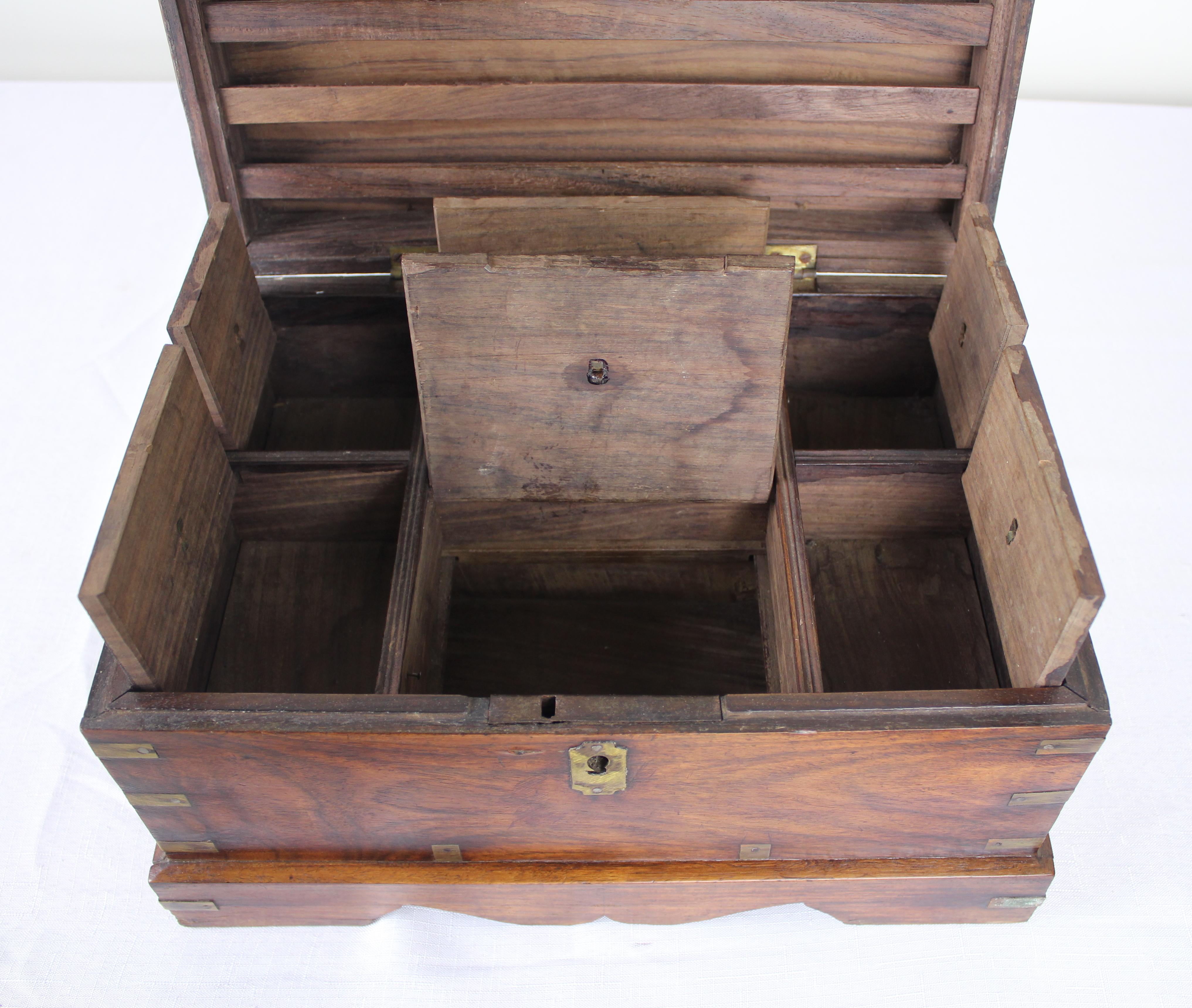 19th Century Indo European Teak Box For Sale 1