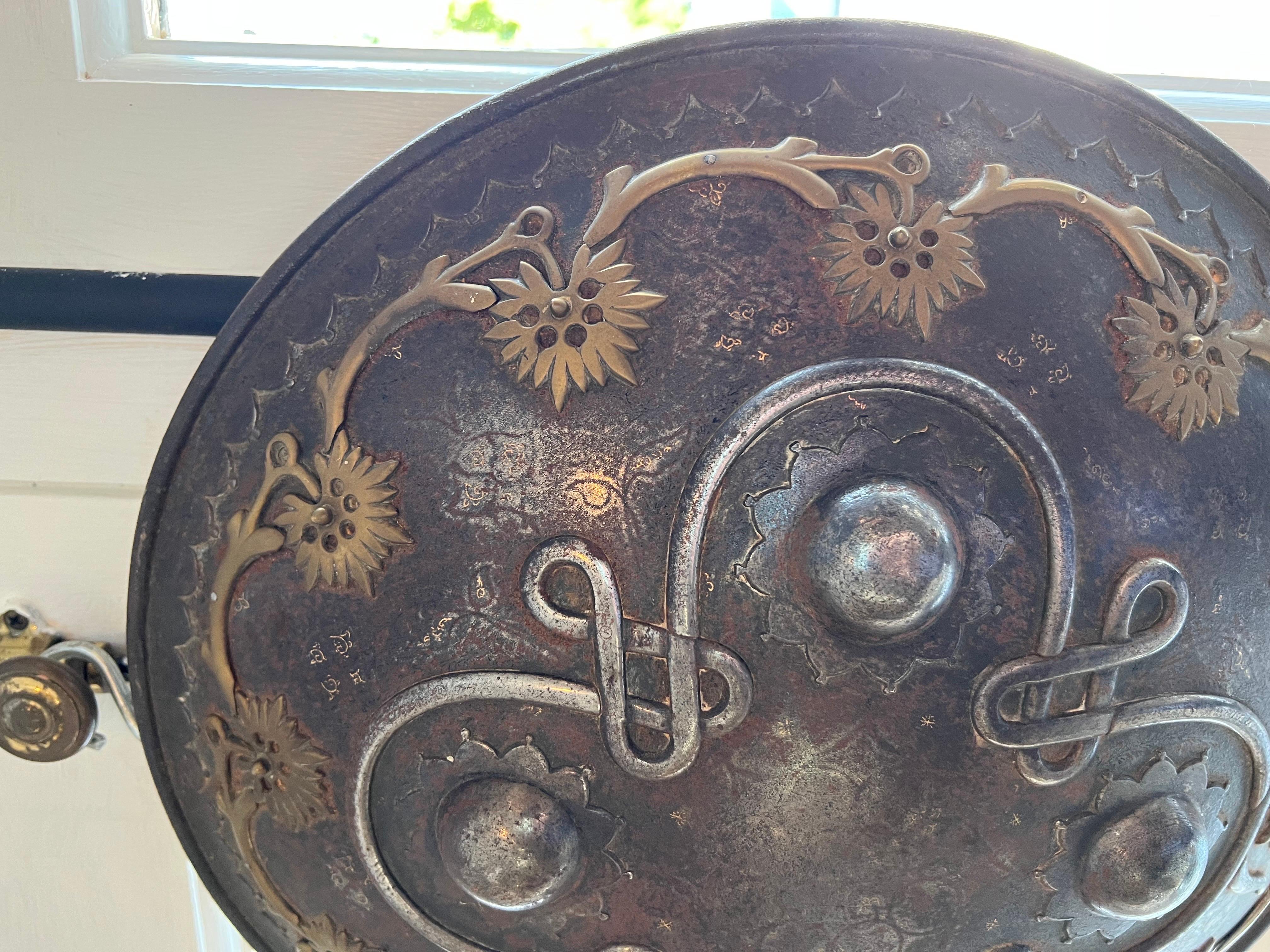  19th Century Indo-Persian Dhal Separ Steel Shield In Good Condition For Sale In Redding, CT
