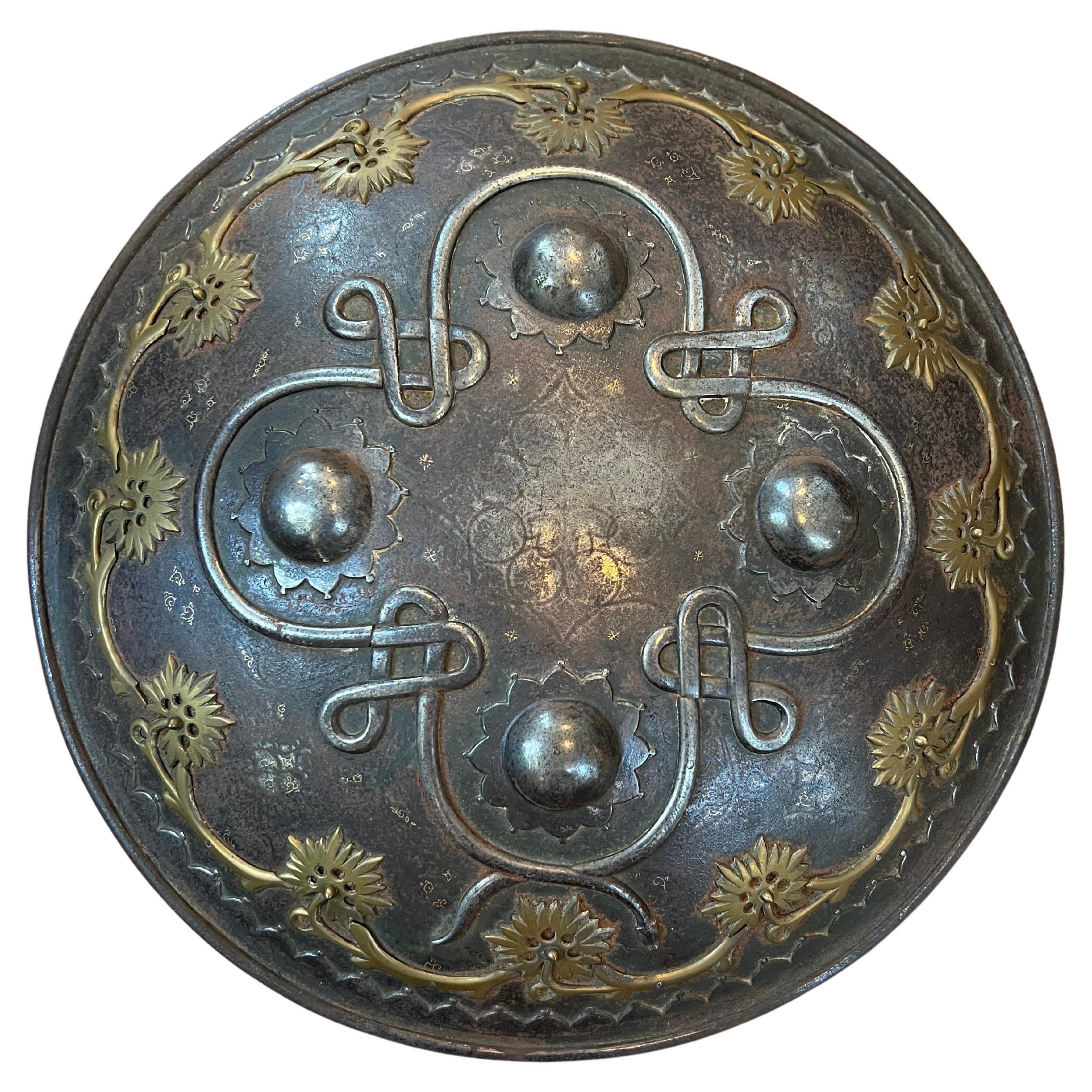  19th Century Indo-Persian Dhal Separ Steel Shield For Sale