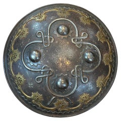  Shield en acier séparé indo-persan du 19e siècle