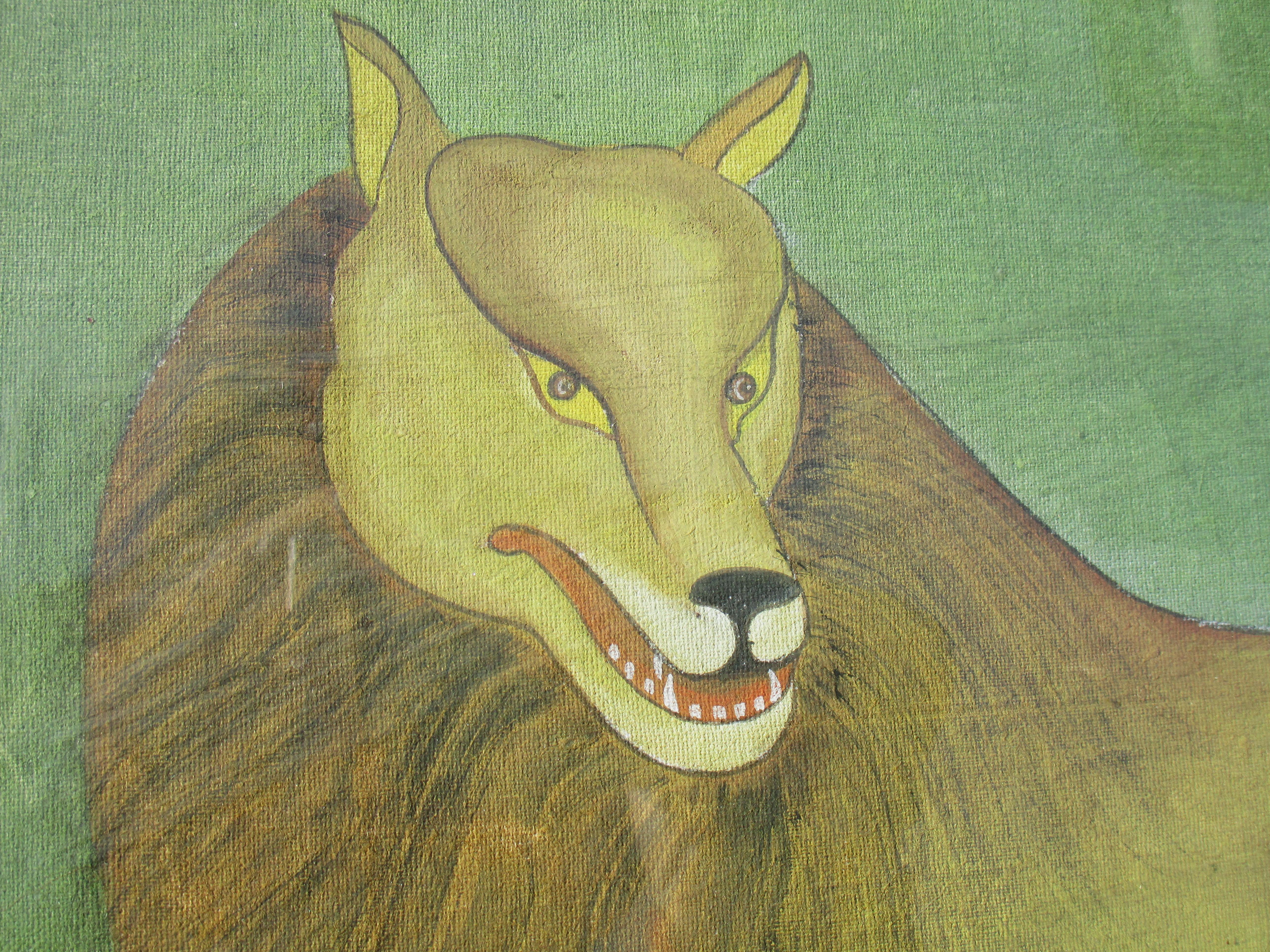 Indo Persian Painting Fantastical Lion, Circa 1900 2