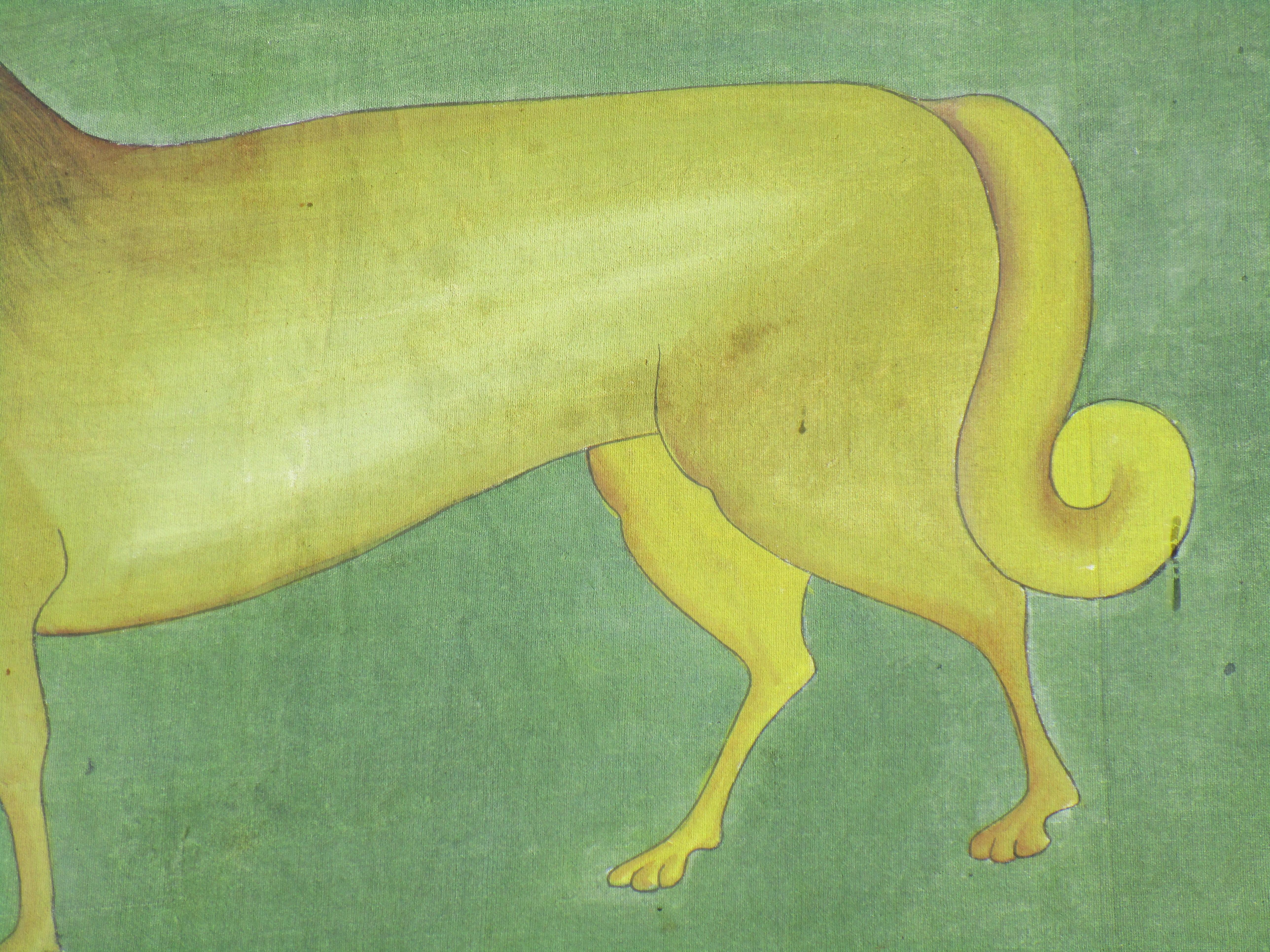 19th Century Indo Persian Painting Fantastical Lion, Circa 1900