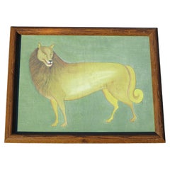 Indo Persian Painting Fantastical Lion, Circa 1900