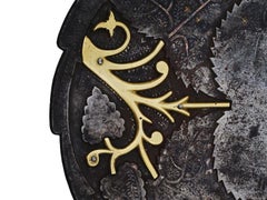 19th Century Indo-Persian Silver Inlaid and Parcel Gilt Steel and Brass Dish