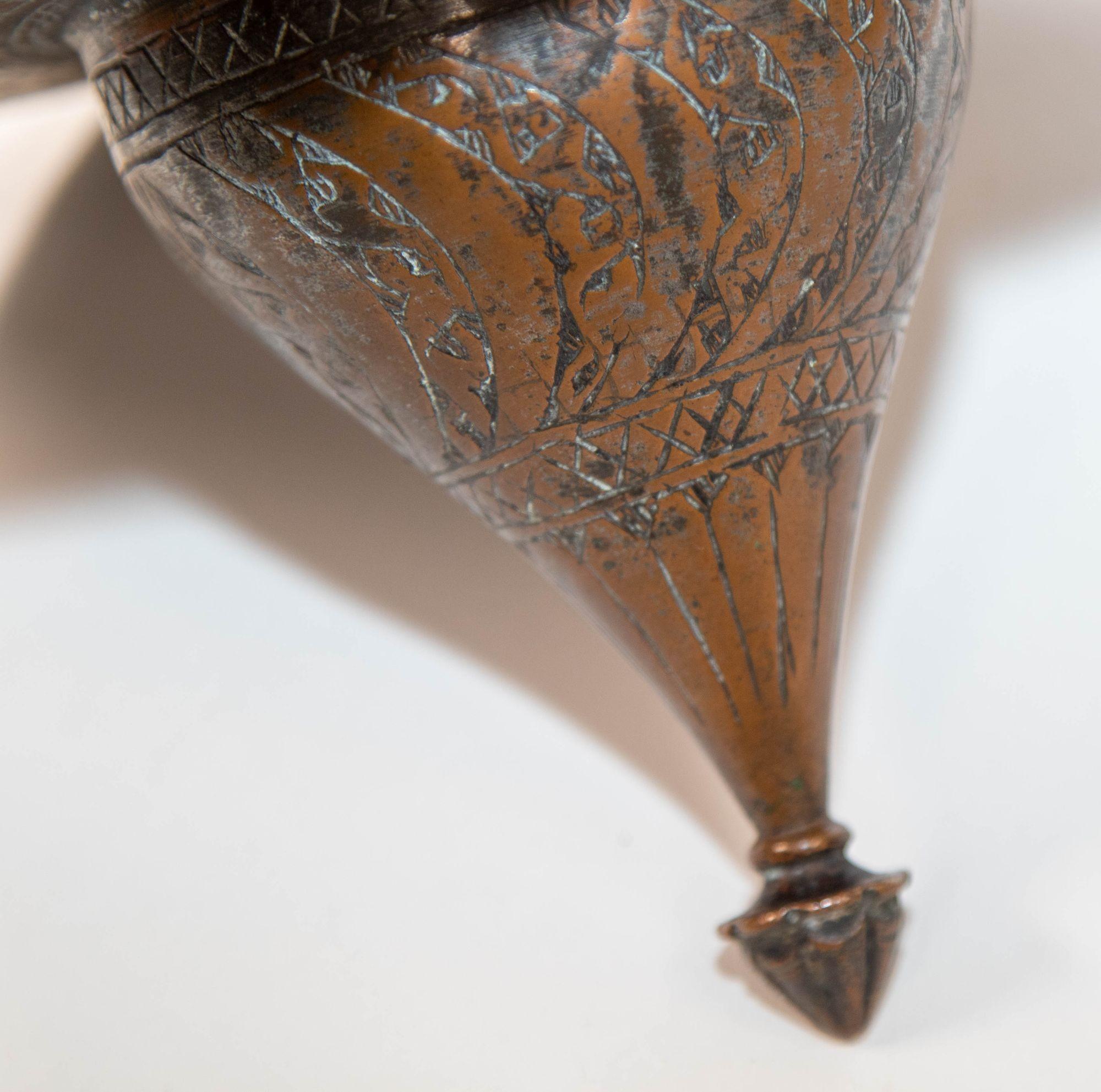 19th Century Indo Persian Qajar Tinned Copper Lidded Bowl 2