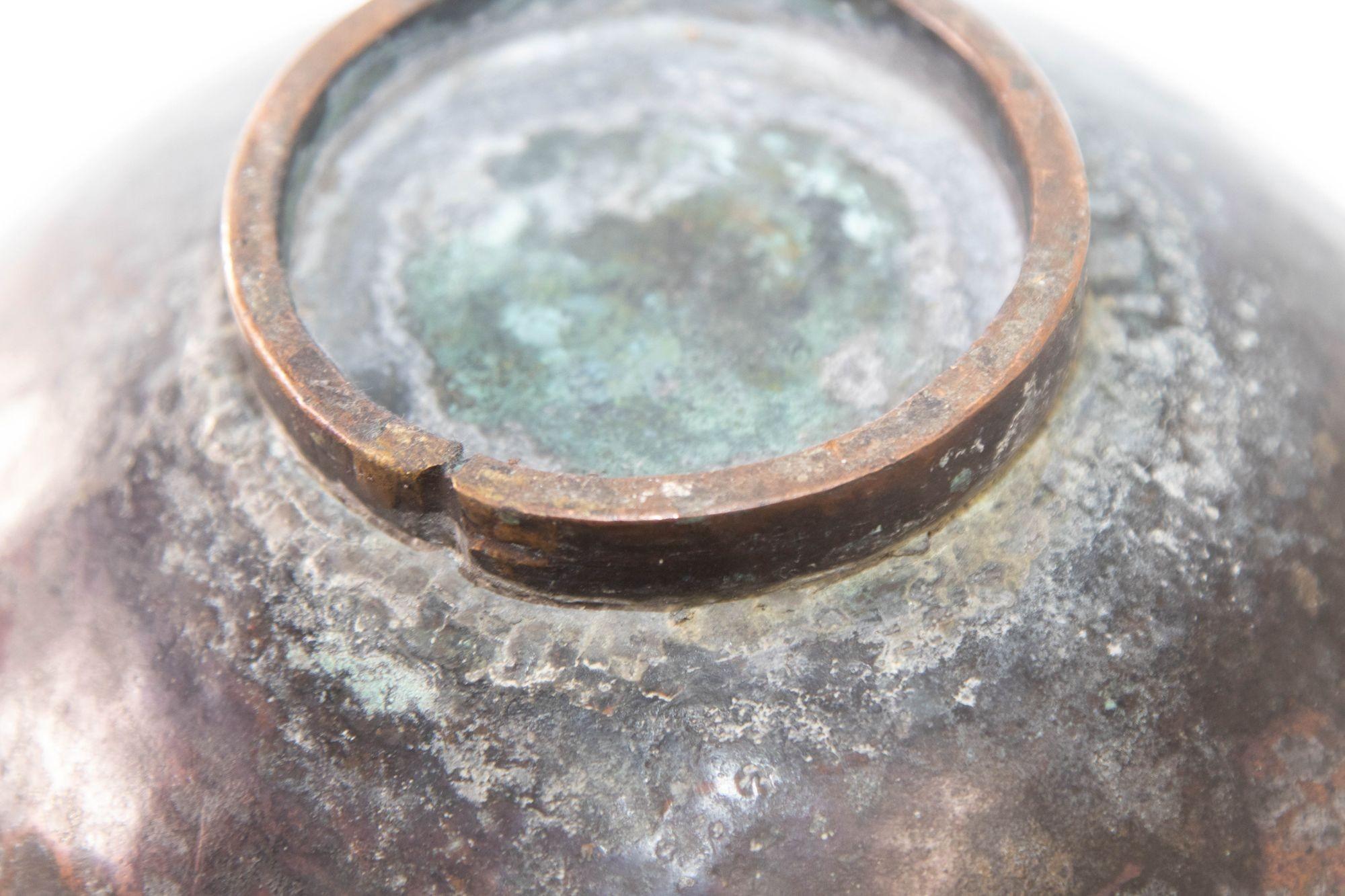 19th Century Indo Persian Qajar Tinned Copper Lidded Bowl 8