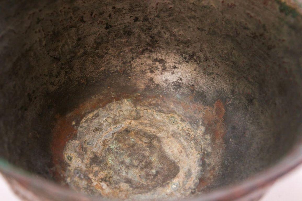 19th Century Indo Persian Qajar Tinned Copper Lidded Bowl 10
