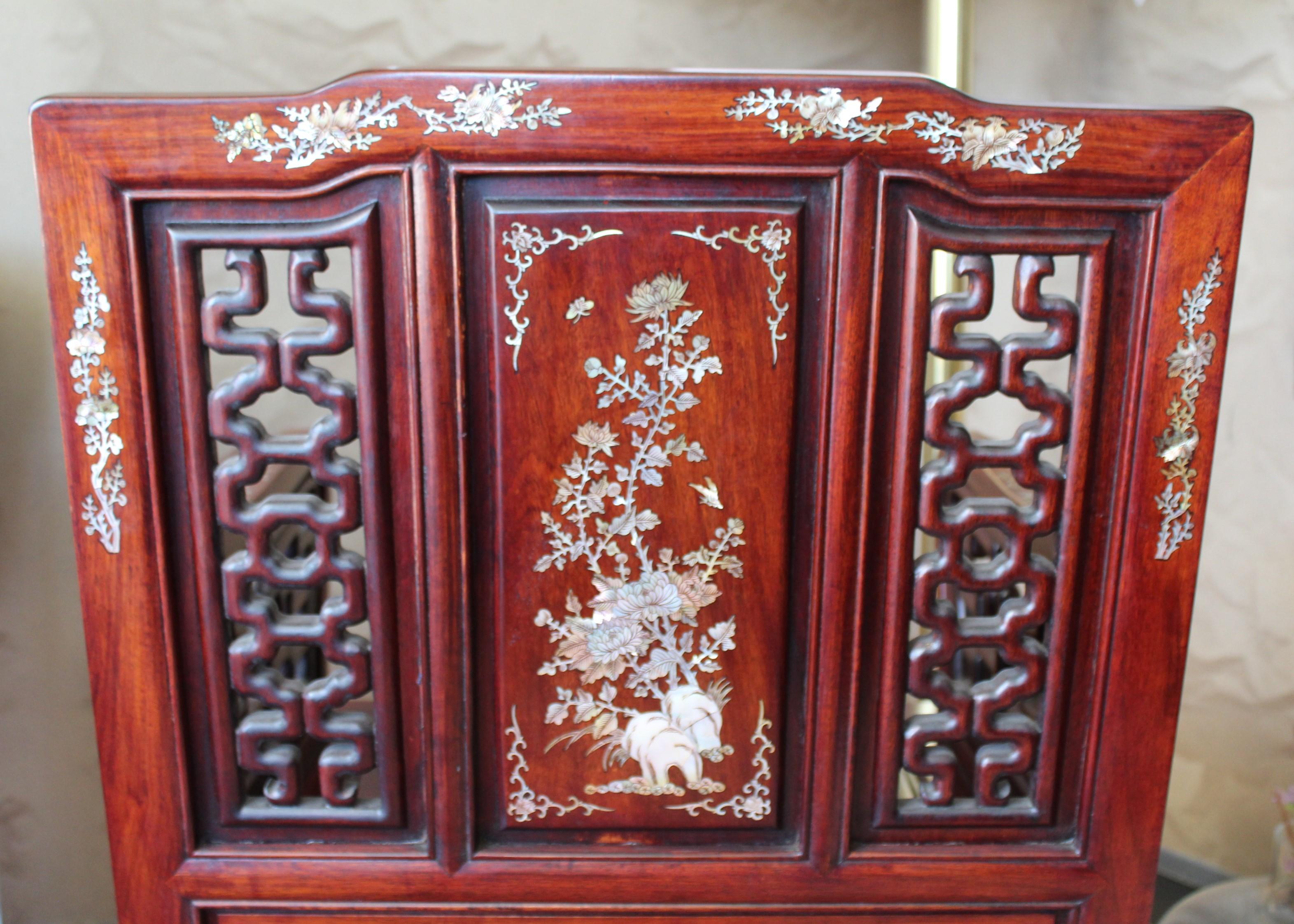 19th Century Indo-Portuguese Rosewood Mother of Pearl Inlay Lounge Chairs, 1890 11