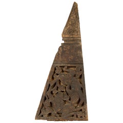 19th Century Indonesian Hand Carved Architectural Fragment with Mythical Figures