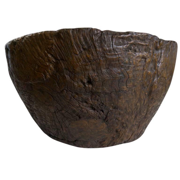 19th Century Indonesian Teak Bowl In Good Condition In Culver City, CA