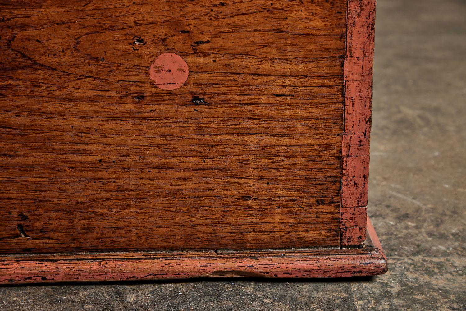 Wood 19th Century Indonesian Teak Trunk For Sale
