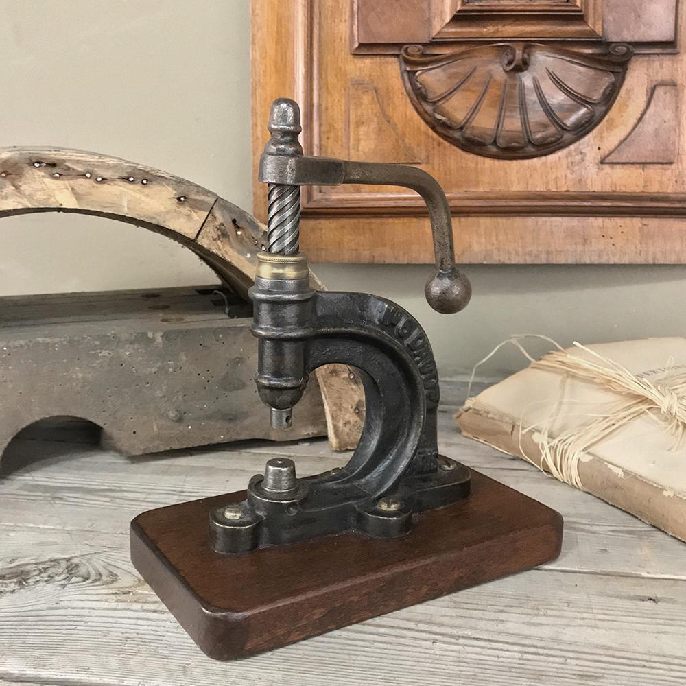 19th century Industrial Button press makes a great choice for a 