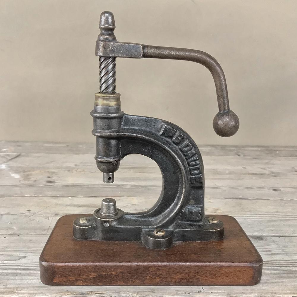 Cast 19th Century Industrial Button Press
