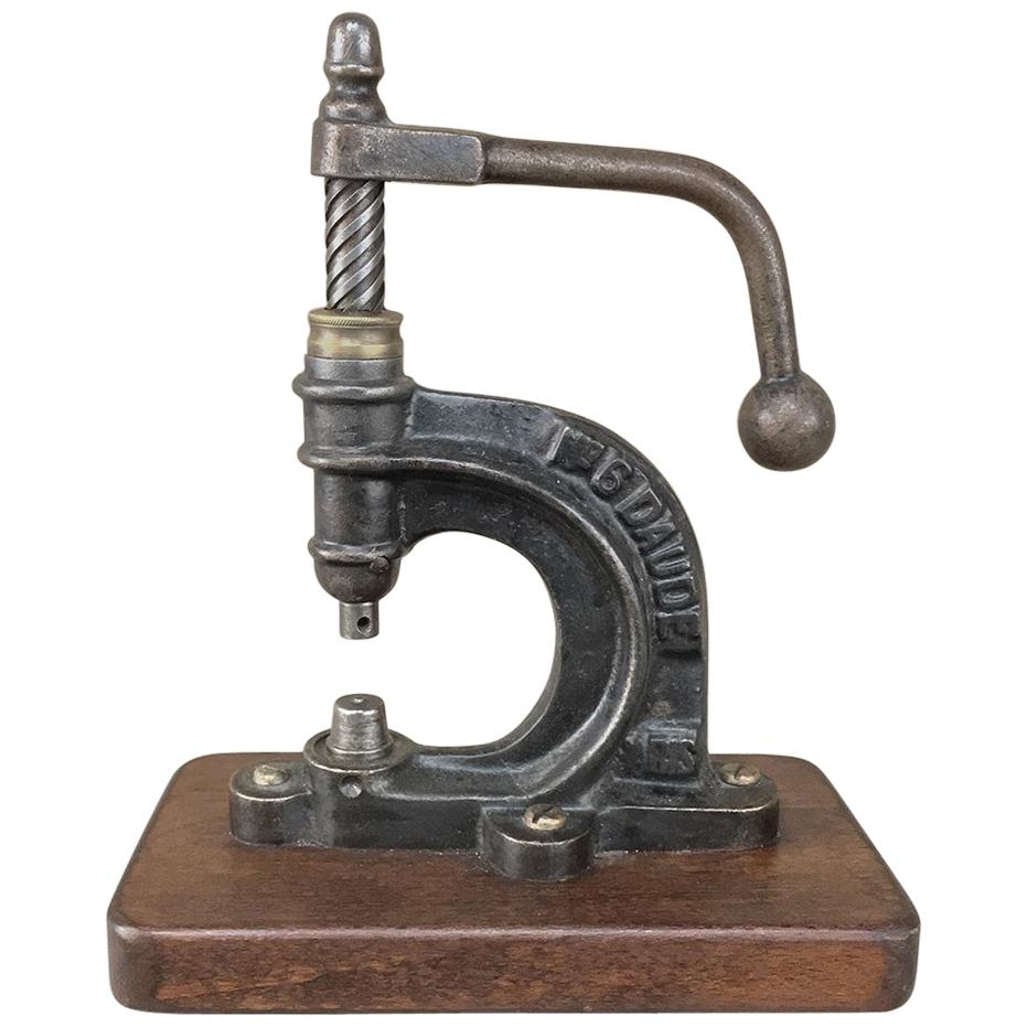 19th Century Industrial Button Press