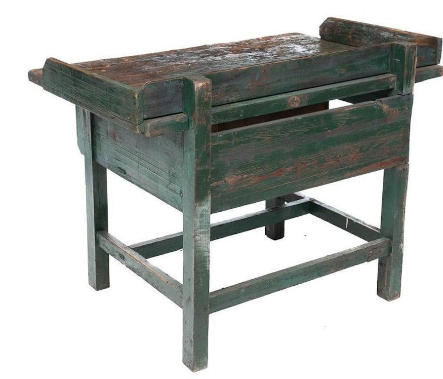 19th Century Industrial Distressed Work Bench For Sale 2