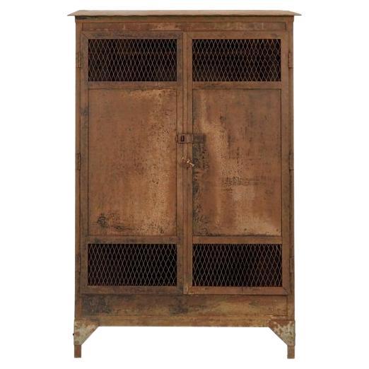 19th Century Industrial Factory Wardrobe with Beautiful Patina For Sale