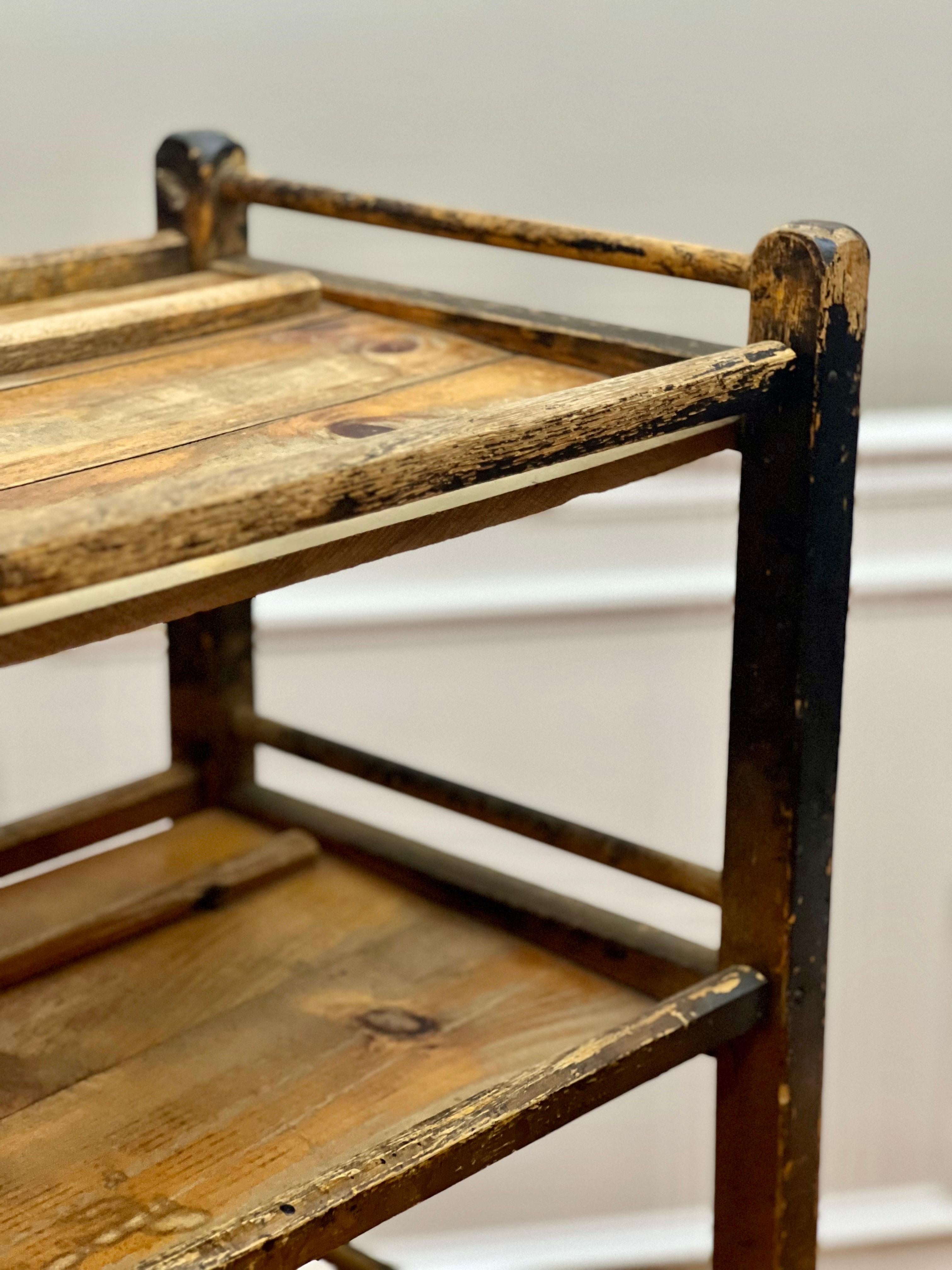 19th Century Industrial Rolling Shoe Rack For Sale 6