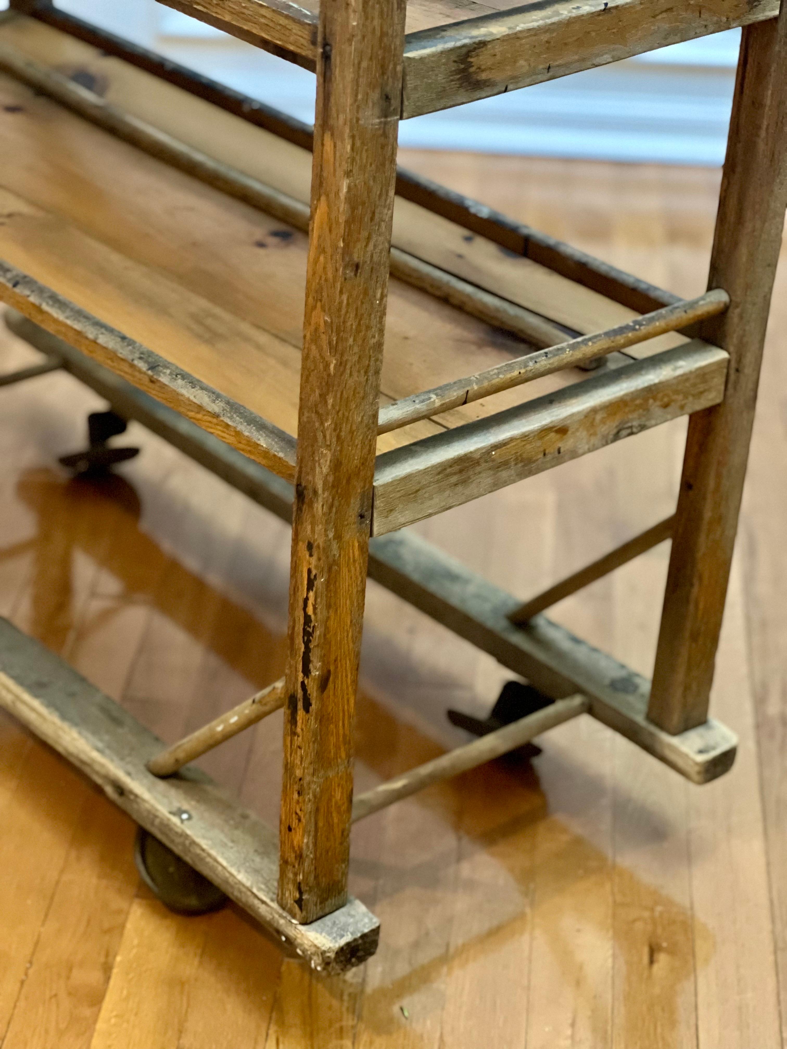 19th Century Industrial Rolling Shoe Rack For Sale 9