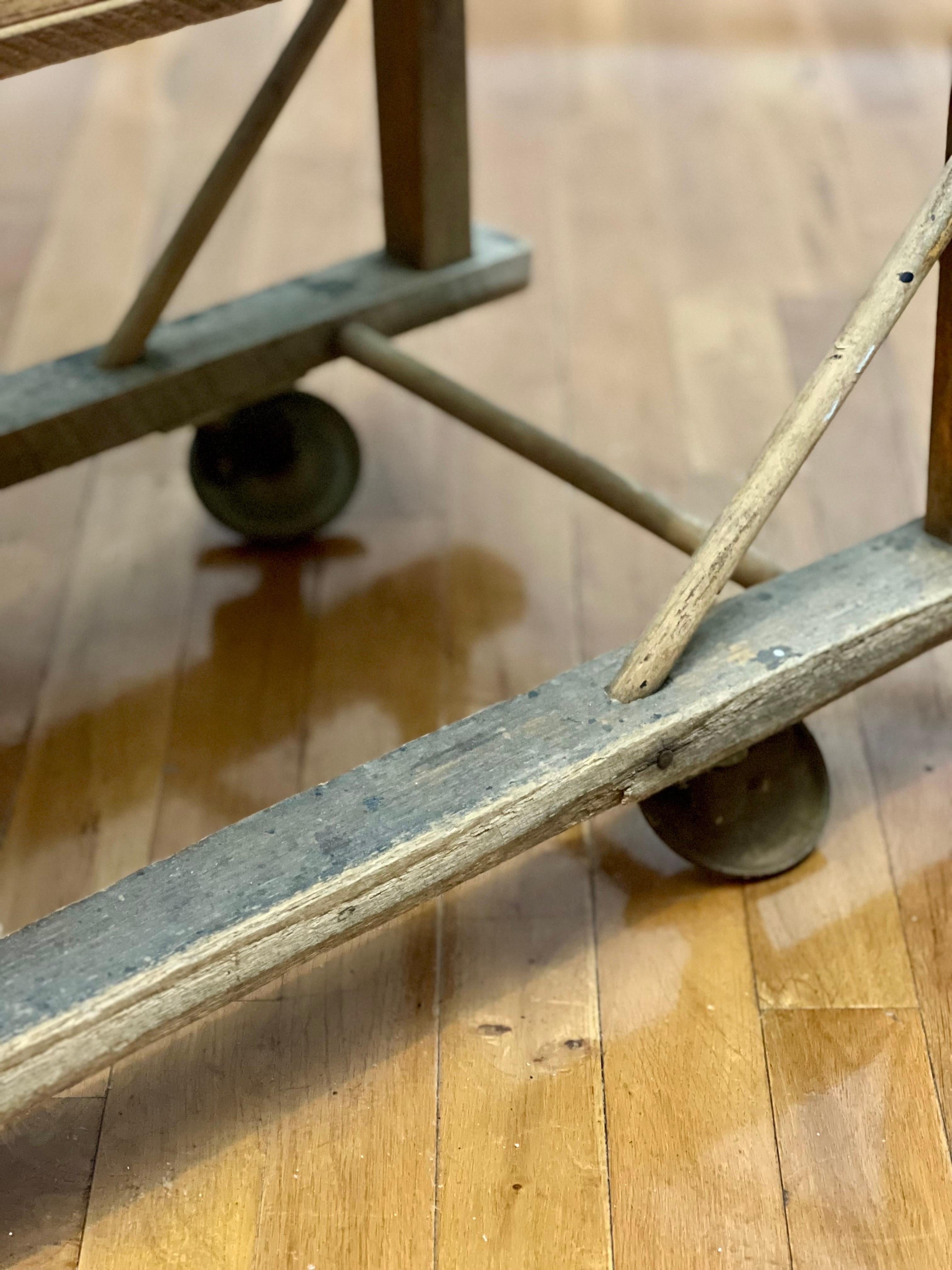 19th Century Industrial Rolling Factory Cart 7