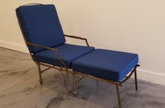 19th Century Industrial Steel and Brass Chaise Lounge Daybed