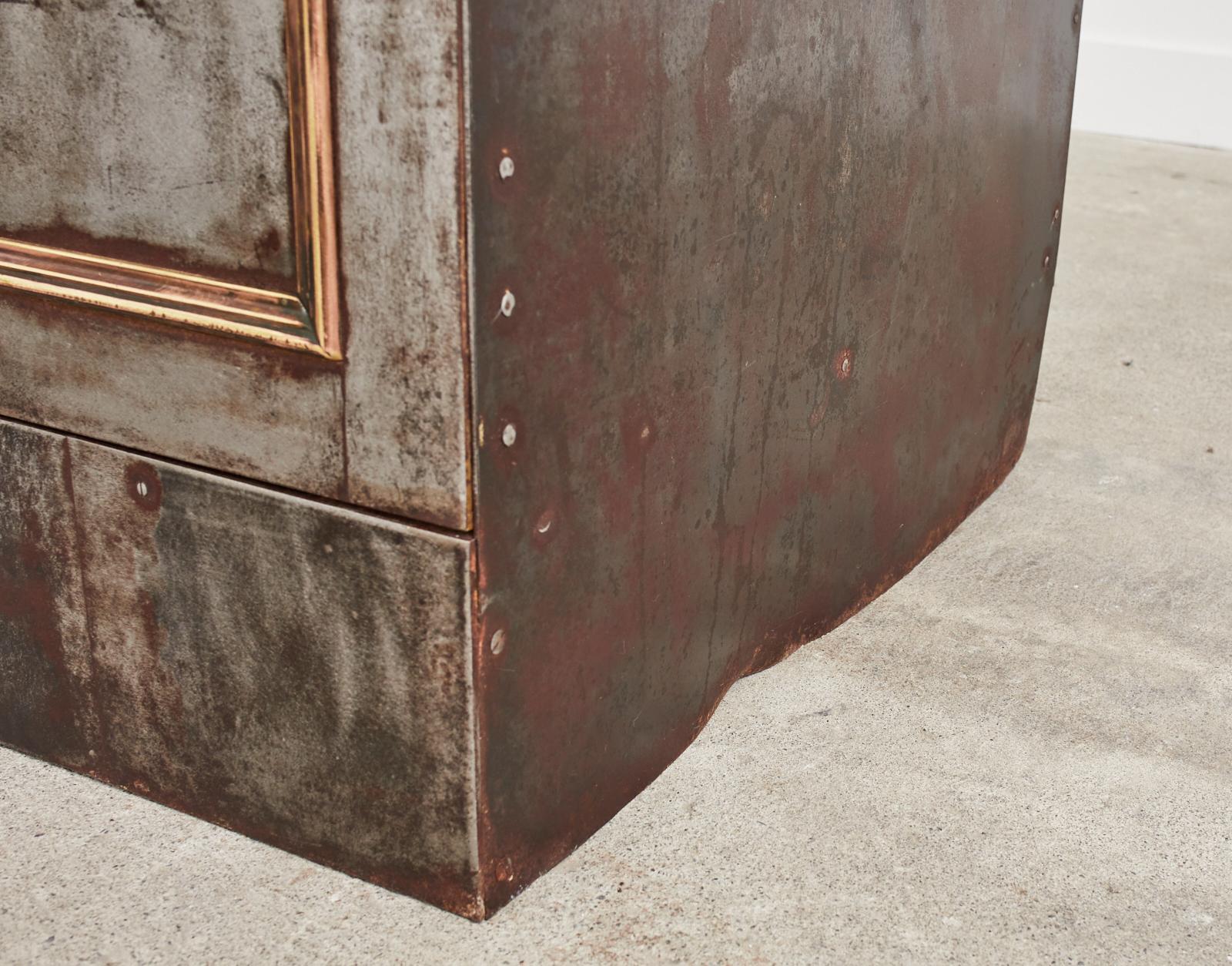 19th Century Industrial Style Steel Bronze Sideboard Safe Cabinet 11