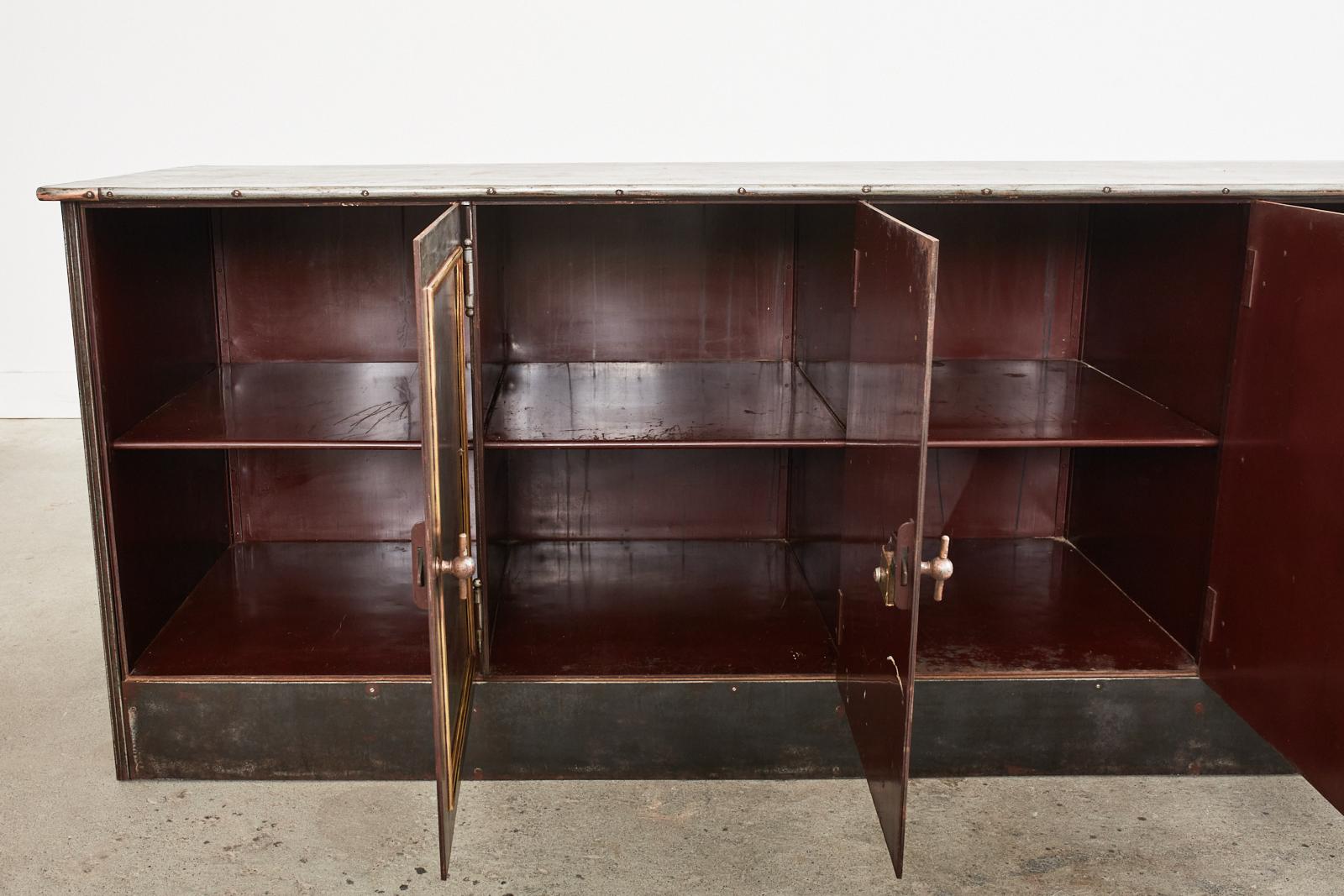 19th Century Industrial Style Steel Bronze Sideboard Safe Cabinet 13