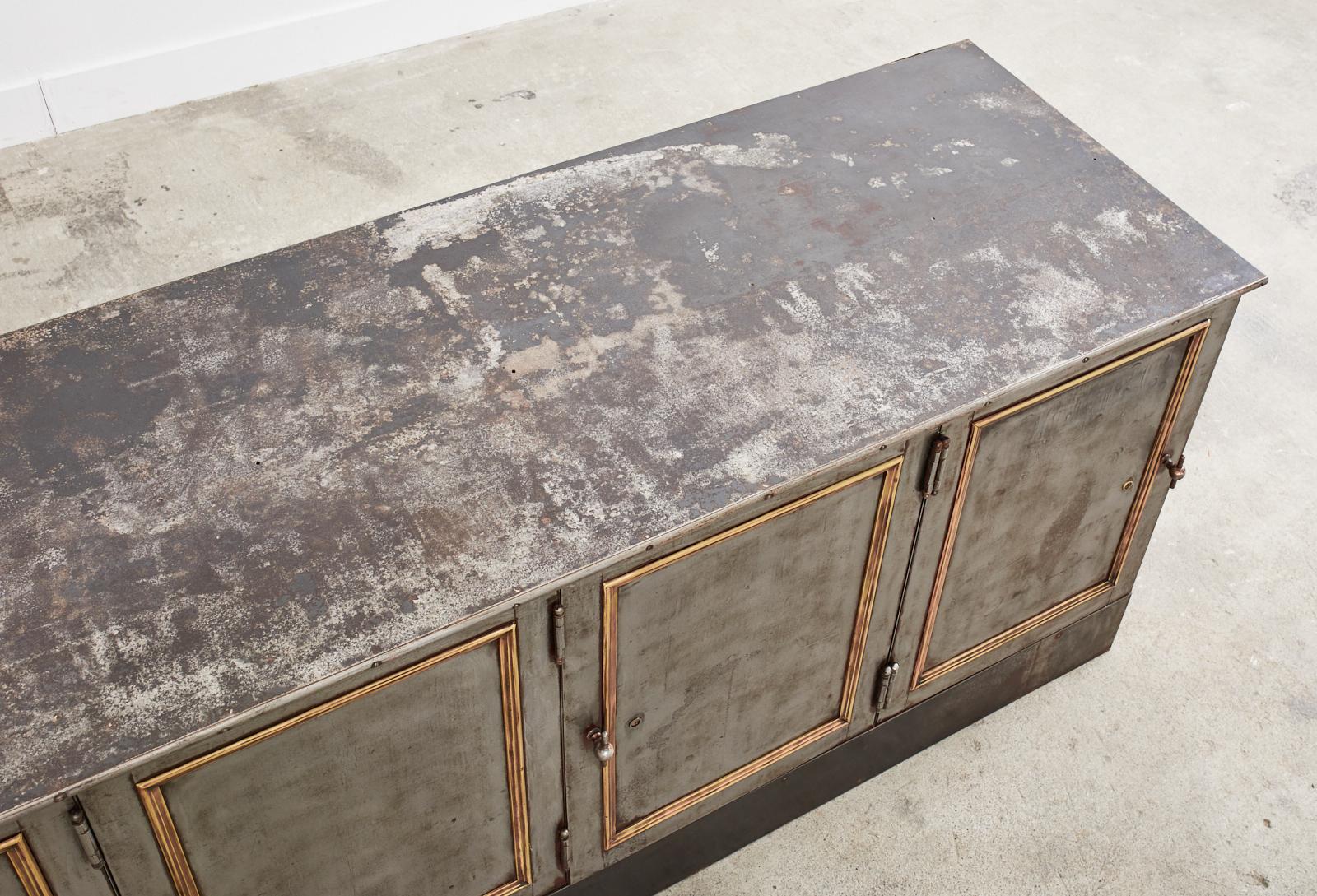 19th Century Industrial Style Steel Bronze Sideboard Safe Cabinet 2