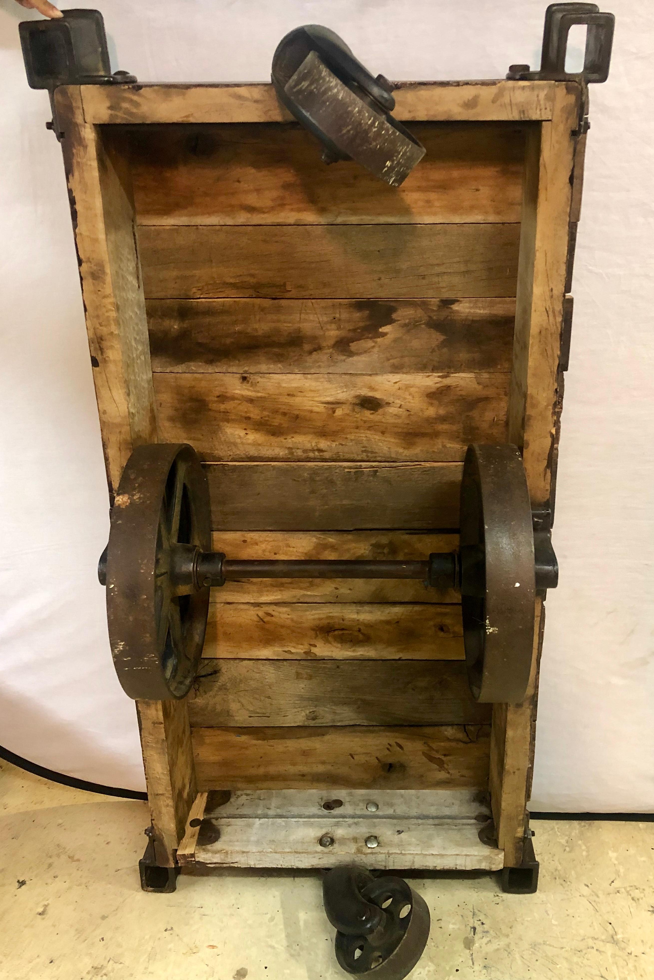 19th Century Industrial Wheeled Trolley Coffee Table 8