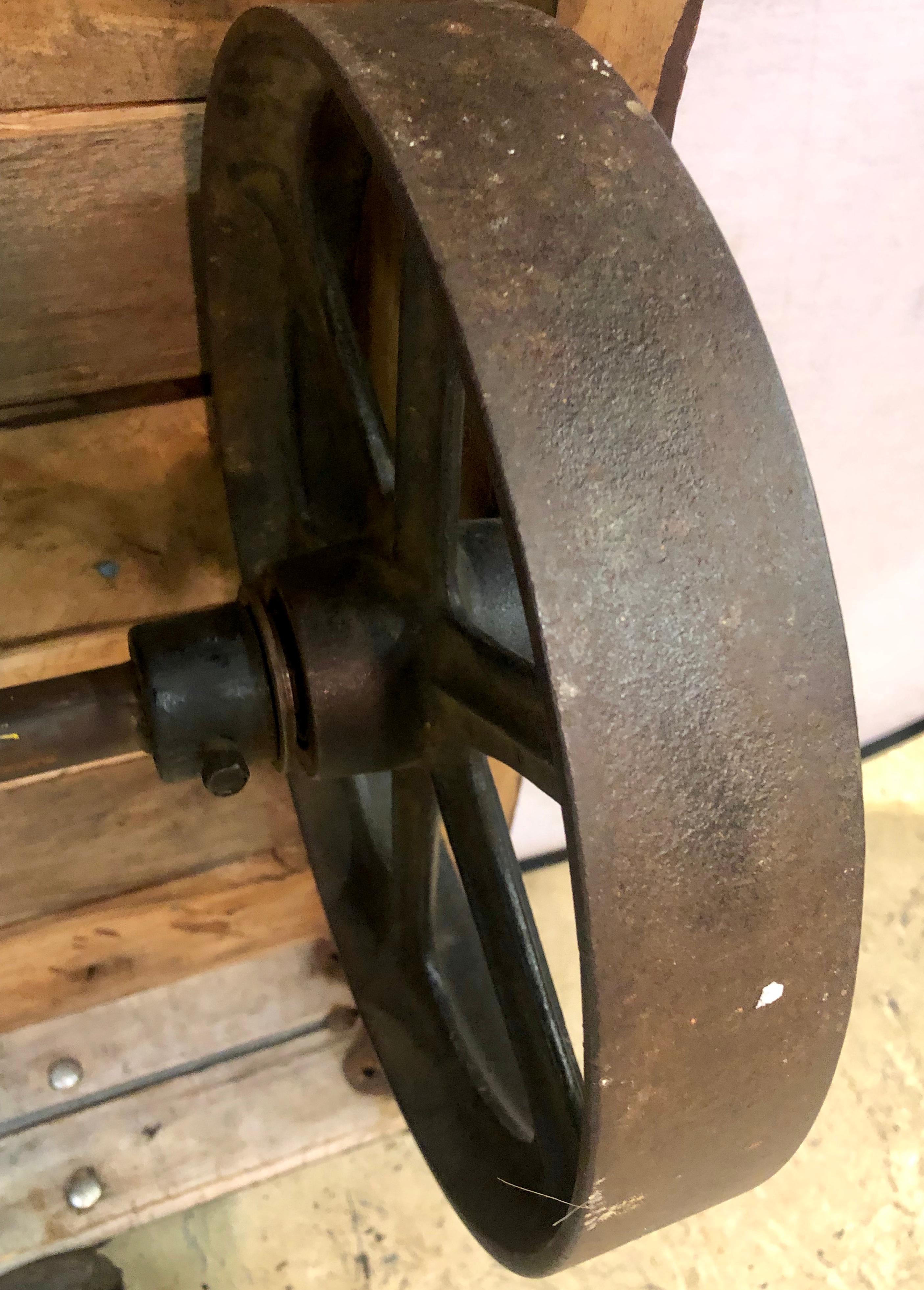 19th Century Industrial Wheeled Trolley Coffee Table 11