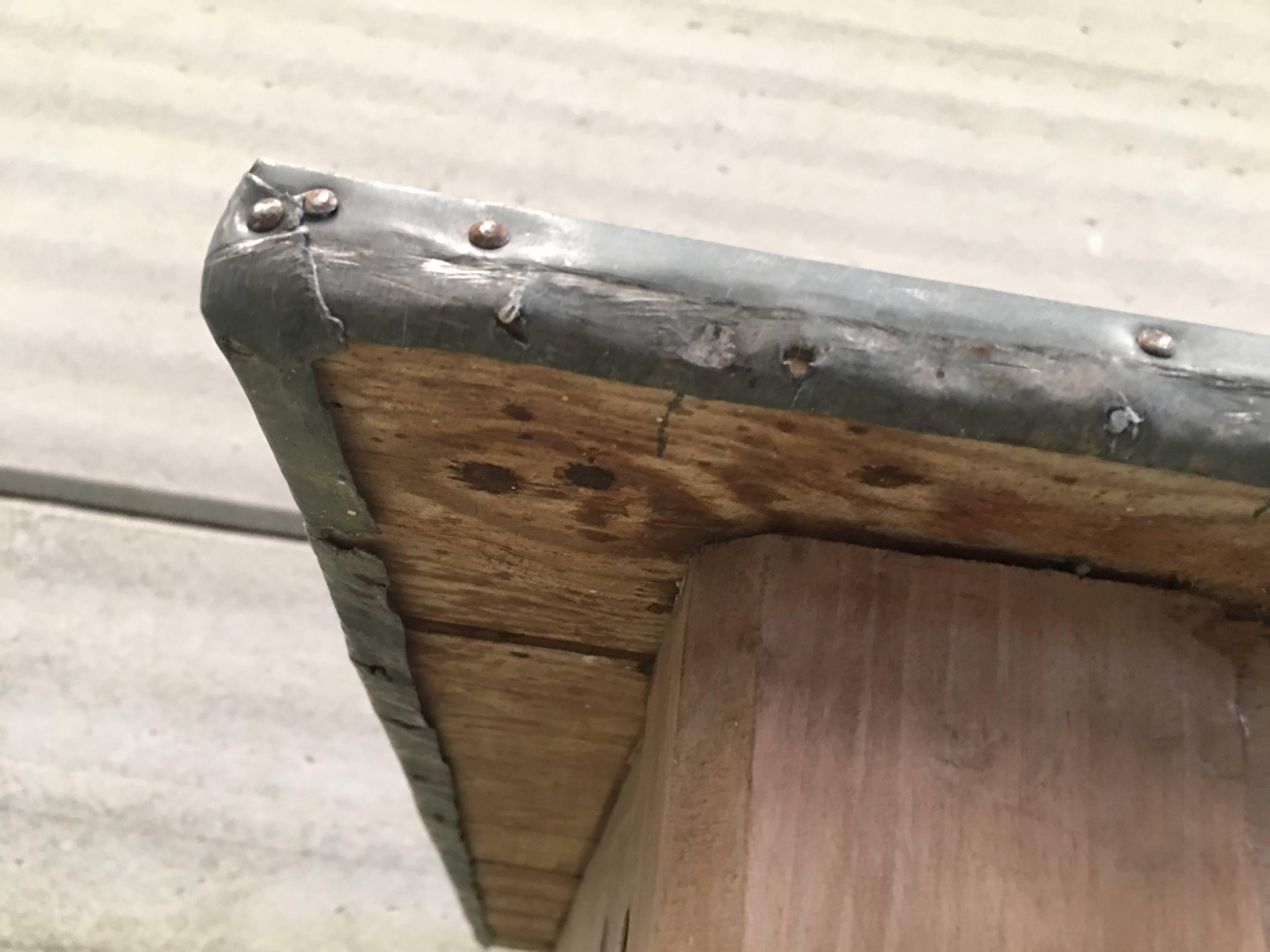 19th Century Industrial Zinc Top Kitchen Island Sideboard Potting Table 3