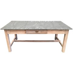 19th Century Industrial Zinc Top Kitchen Island Sideboard Potting Table