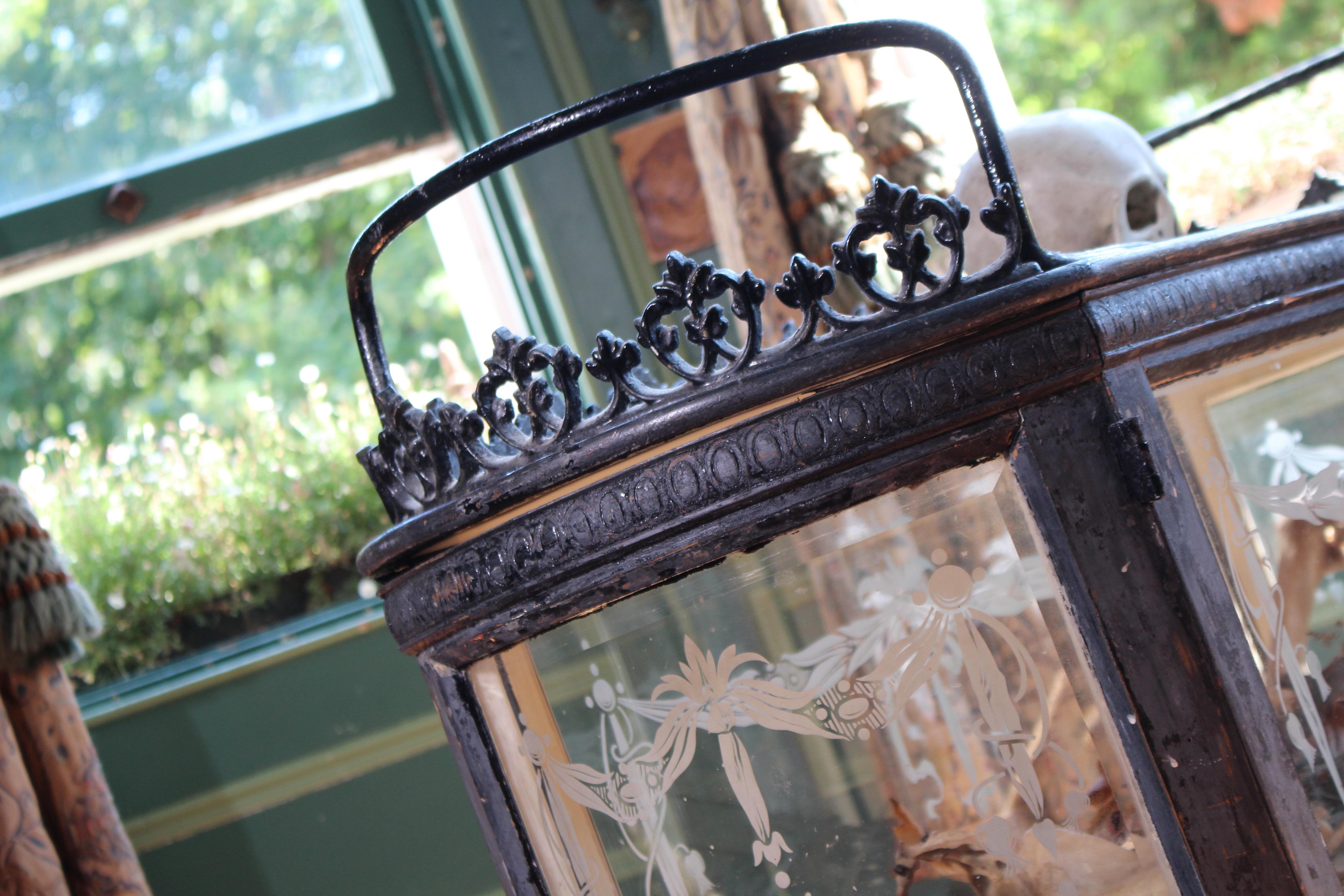 19th Century Infants Coffin Casket, Carved Wood, Etched Glass, Memento Mori For Sale 9