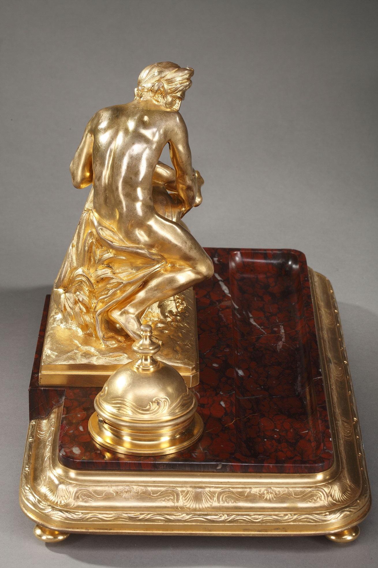 19th Century Inkwell a River after Jean-Jacques Caffieri 2