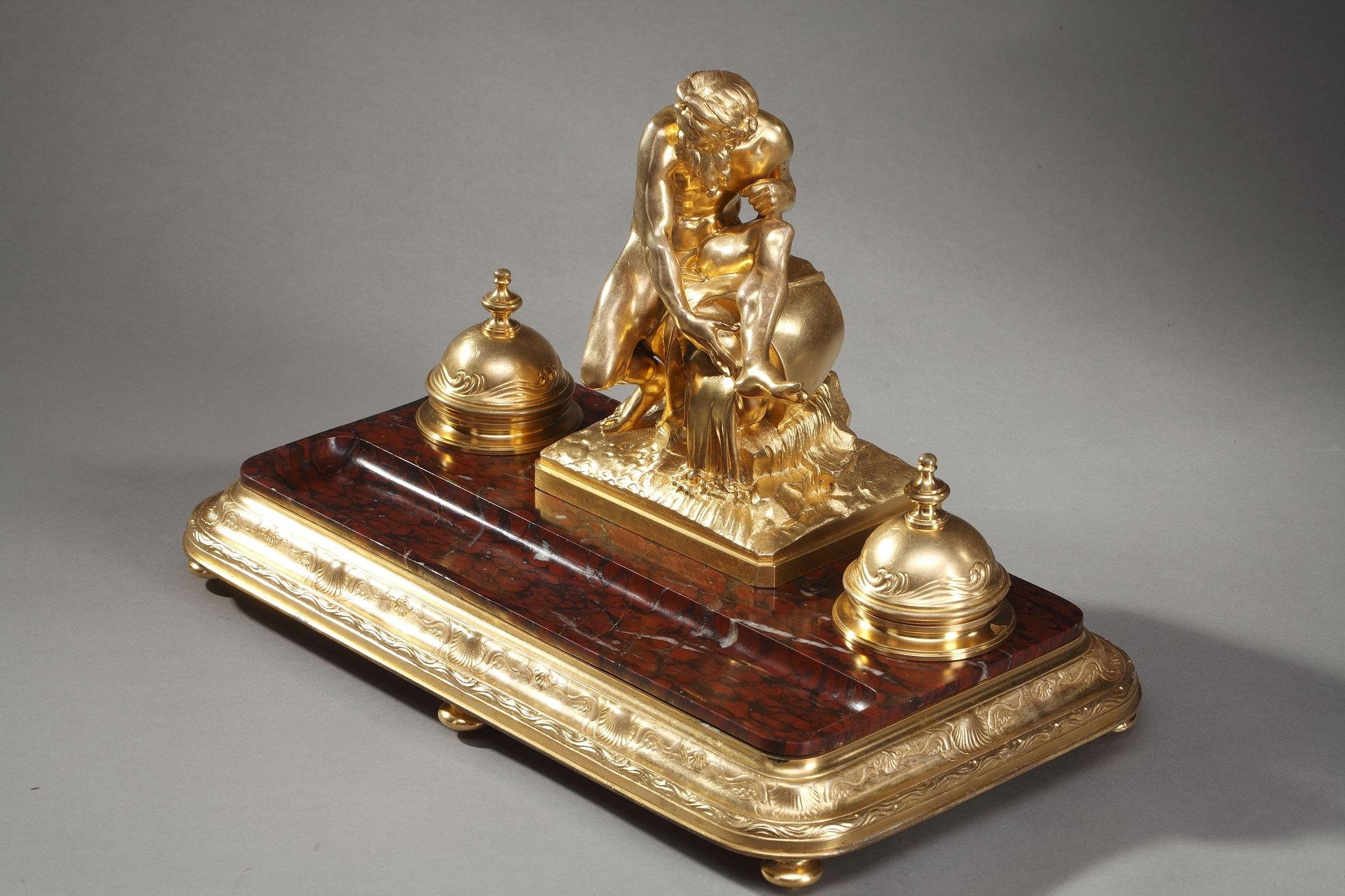 19th Century Inkwell a River after Jean-Jacques Caffieri 5