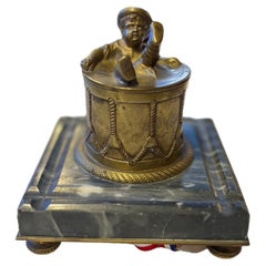 19th Century Inkwell "Child in Drum"