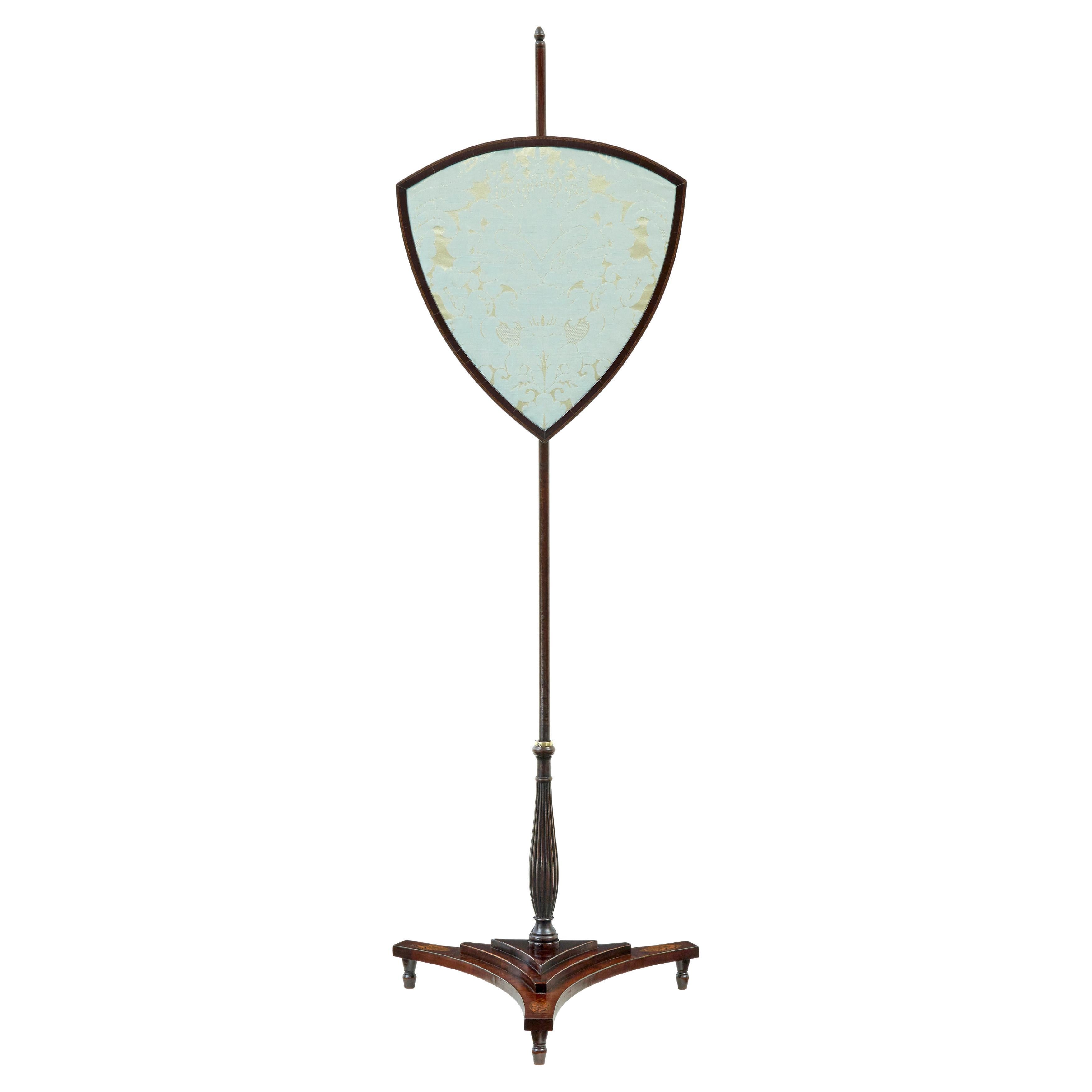 19th Century inlaid adjustable fire screen