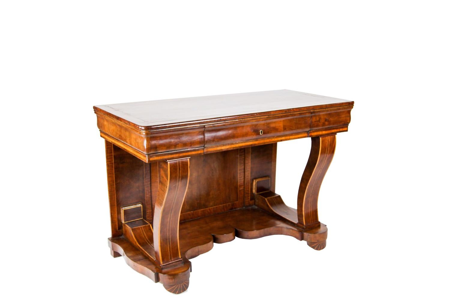 19th Century Inlaid Biedermeier Console Table For Sale 1