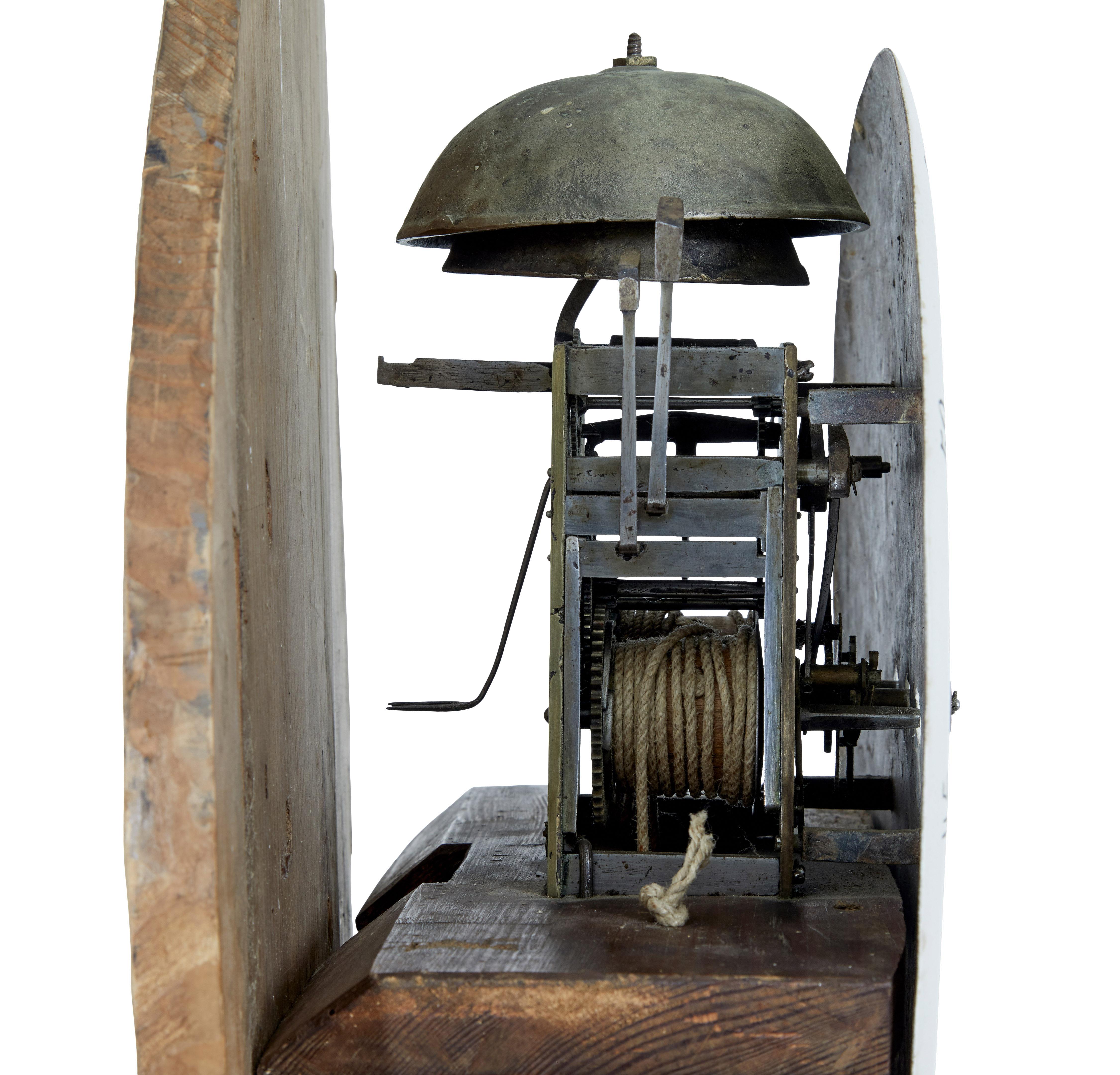 19th Century Inlaid Birch Mora Long Case Clock 5