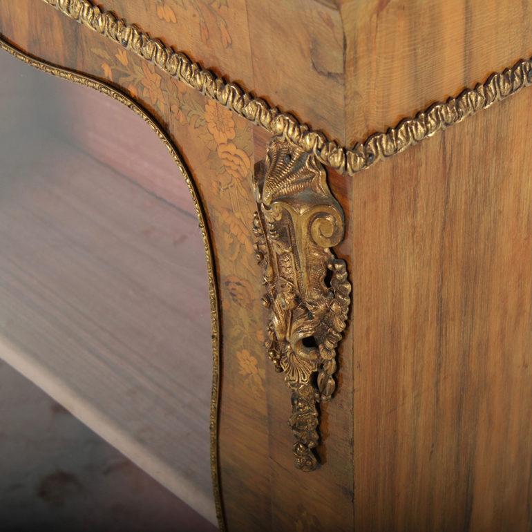 Veneer 19th Century Inlaid Burl Walnut Cabinet