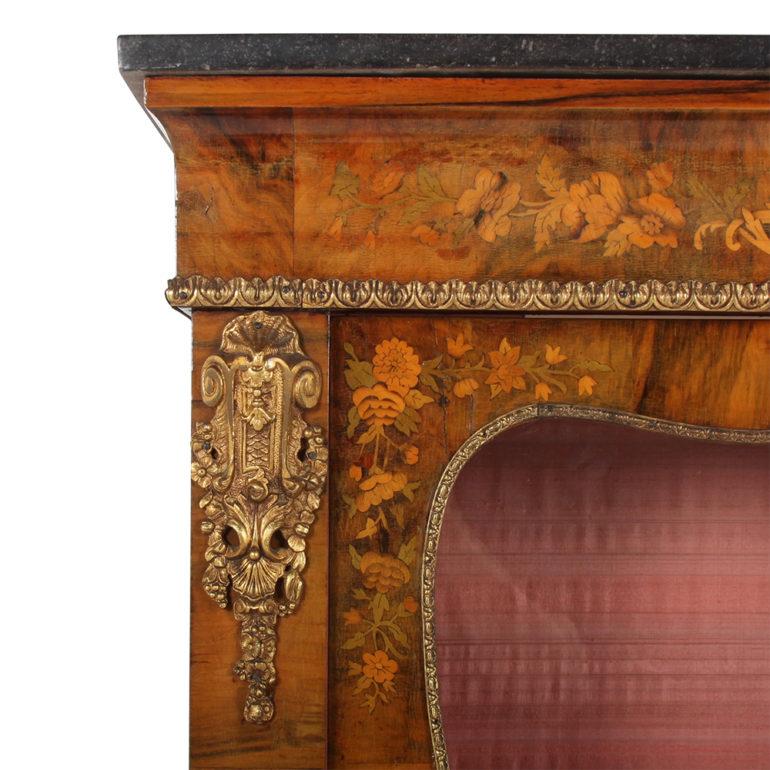 19th Century Inlaid Burl Walnut Cabinet In Good Condition In Vancouver, British Columbia