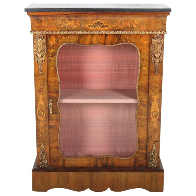 19th Century Inlaid Burl Walnut Cabinet