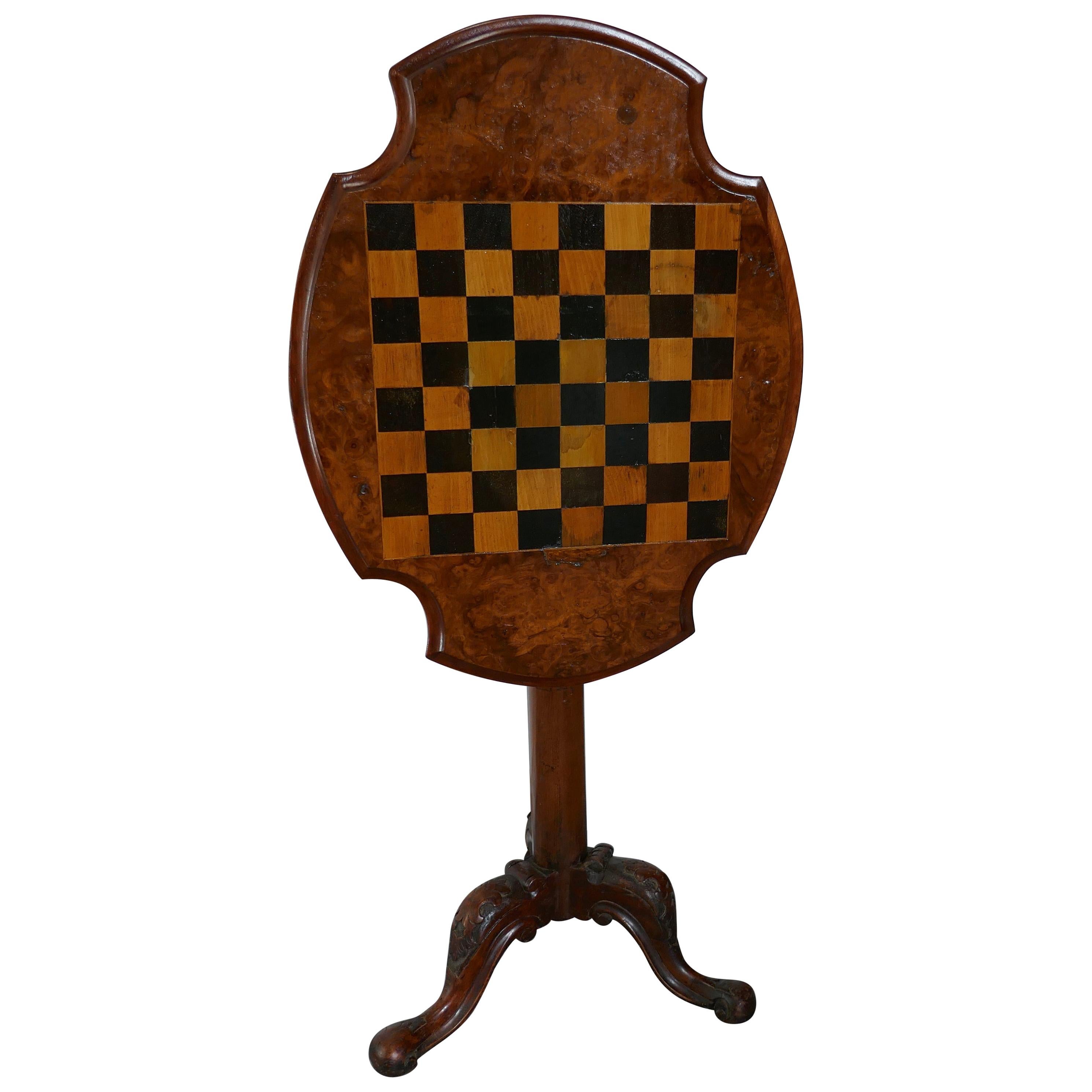 19th Century Inlaid Burr Walnut, Games Table