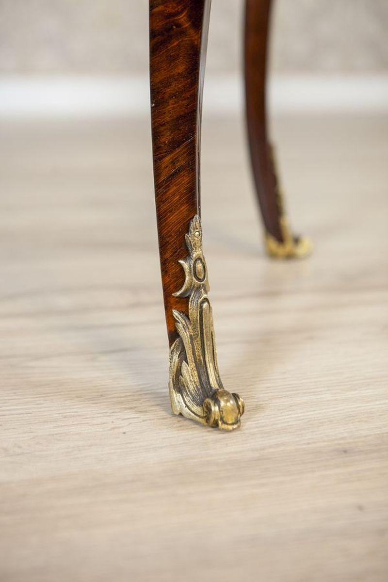 19th-Century Inlaid Card Table Lined With Green Fabric For Sale 7