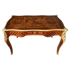 19th Century Inlaid Desk Mounted with Gilded Bronzes, by Paul Sormani